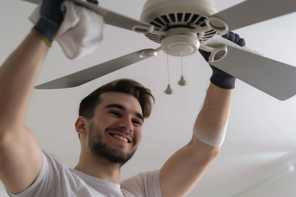 how clean ceiling fan blades